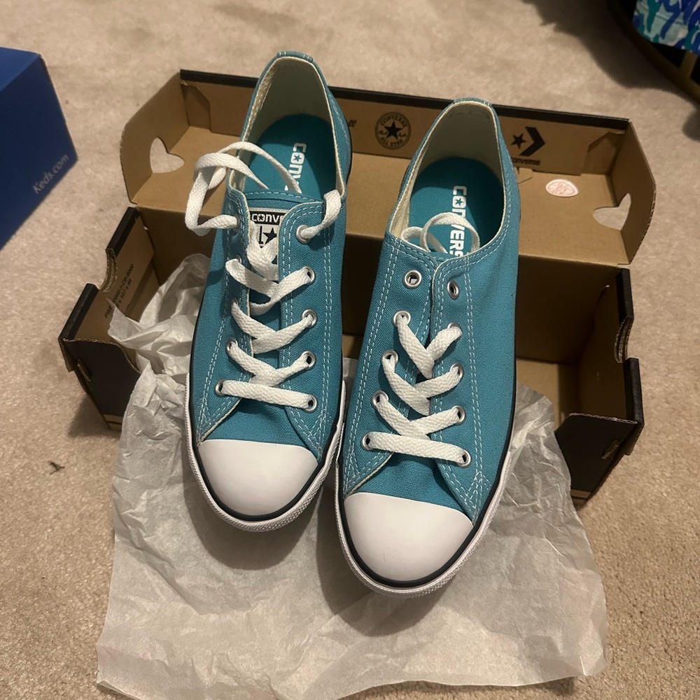 Converse Women's Dainty Canvas Aegean Aqua Blue Sneakers
